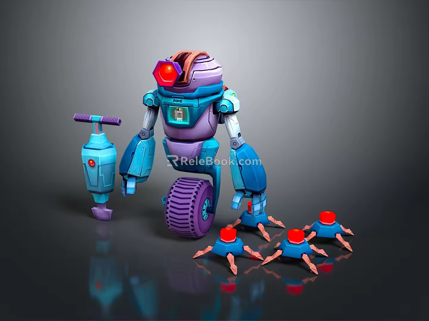 Industrial Robot Single Wheel Robot Double Wheel Robot Assistant Small Robot 3d model
