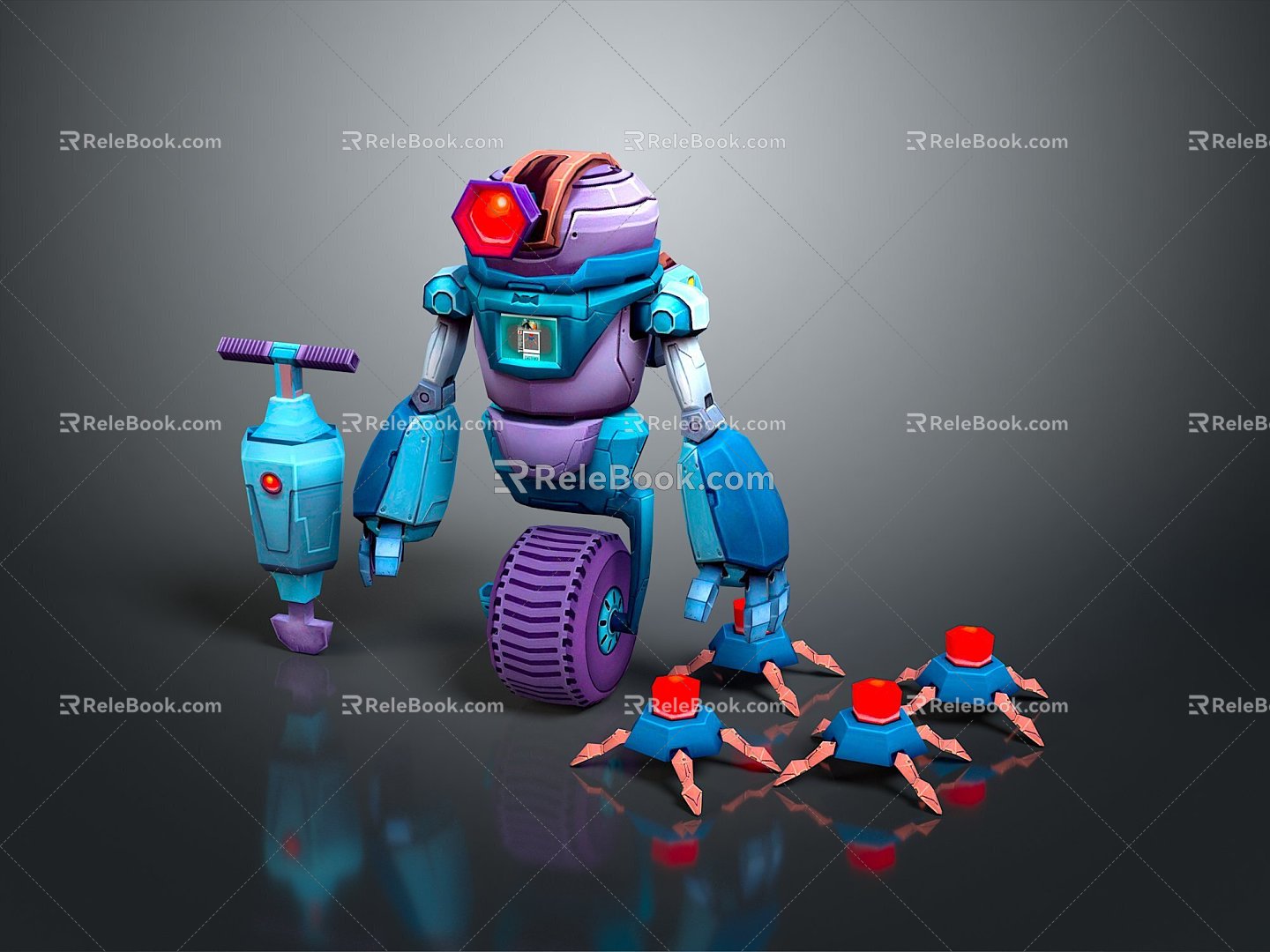 Industrial Robot Single Wheel Robot Double Wheel Robot Robot Robot Assistant Small Robot 3d model