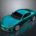 Green Sports Car With Modern Sleek Body And Shiny Aerodynamic Design