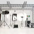 Professional Commercial Studio Equipment with Metal Truss Photography Lights Softboxes Tripods Control Panels and Cases
