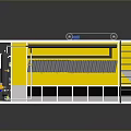 Yellow Industrial Equipment Frame With Conveyor System And Safety Ladder Platform
