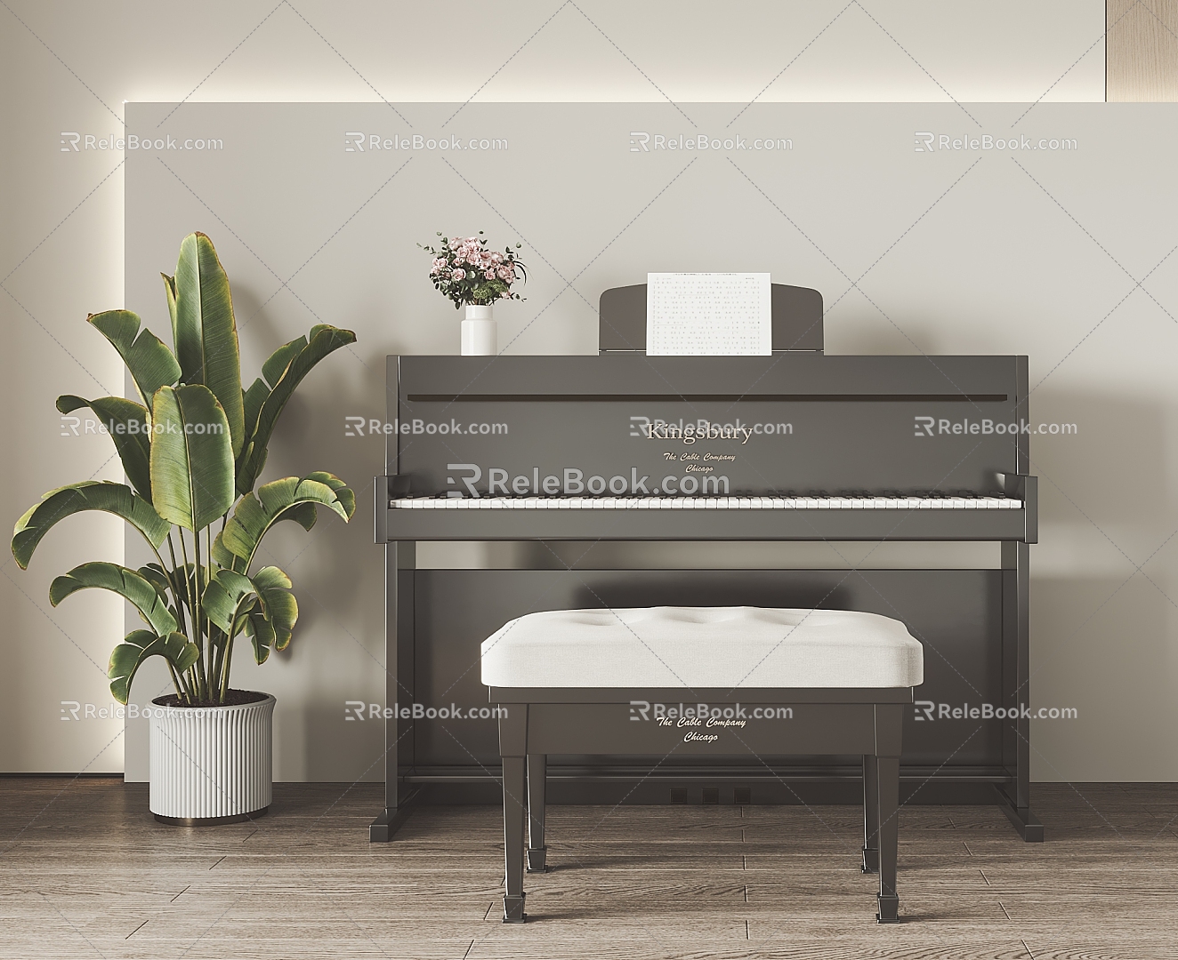 Modern Piano Paint 3d model