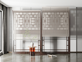 new chinese venetian blinds shutters floor-to-ceiling windows 3d model