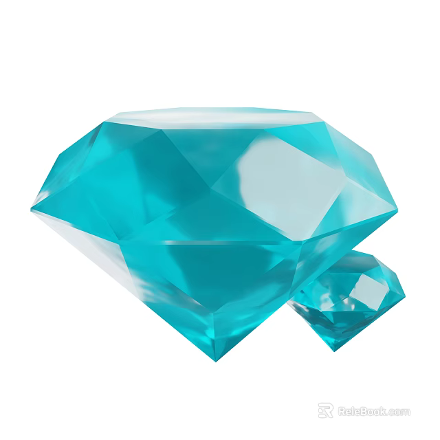 Shiny Blue Diamond Jewelry Featuring Large And Small Faceted Gemstones For Luxury Accessory 3d model 
