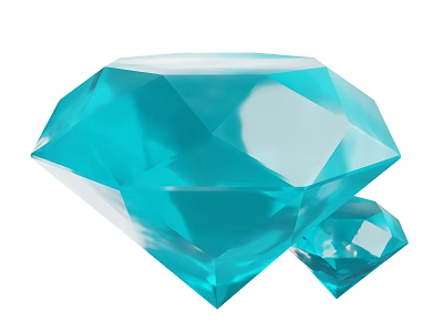 Shiny Blue Diamond Jewelry Featuring Large And Small Faceted Gemstones For Luxury Accessory 3d model
