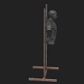 Sports Equipment Human Shaped Target with Bullet Holes and Target Circles on Metal Poles