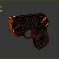 Modern Black and Yellow Tactical Pistol with Ergonomic Textured Grip Design