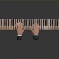 Creative Curved Piano Keyboard Played By Hands As Unique Living Item