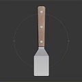 Metal Scraper Tool with Wooden Handle for Kitchen Baking and Cooking 3d model