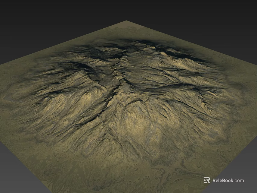 Natural Landscape With Rugged Mountain Terrain Detailed Topographical Features And Earthy Tones 3d model 