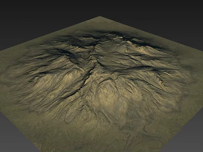 Natural Landscape With Rugged Mountain Terrain Detailed Topographical Features And Earthy Tones 3d model