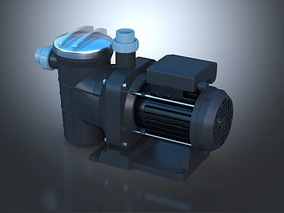 Efficient Water Pump With Electric Motor Transparent Lid And Inlet Outlet Connections 3d model