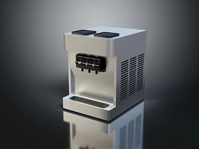 Modern Stainless Steel Countertop Coffee Machine With Control Panel And Ventilation Grilles 3d model