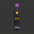 Modern Futuristic Sci Fi Weapon 3D Model With Blue Yellow Color And Scope Barrel Design