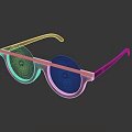 Stylish Modern Sunglasses With Black Frames Blue Lenses And Silver Metal Bar