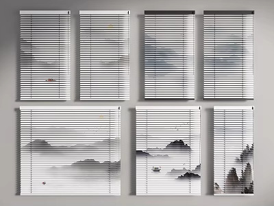 New Chinese-style Venetian Blinds 3d model
