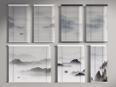 New Chinese-style Venetian Blinds 3d model