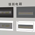 Modern Switch Panels Featuring Strong And Weak Current Distribution Boxes In Multiple Colors 3d model