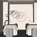 Relaxing Beauty Salon Treatment Room With Massage Beds Soft Lighting And Warm Tones