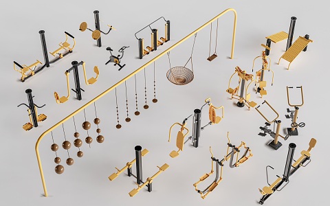 Modern Fitness Equipment Outdoor Fitness Facilities Outdoor Sports Facilities 3d model