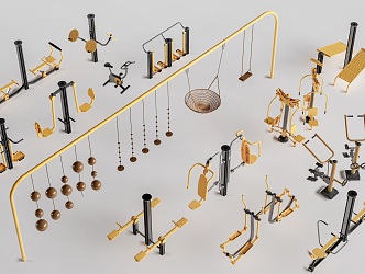 Modern Fitness Equipment Outdoor Fitness Facilities Outdoor Sports Facilities 3d model