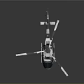 Modern Military Style Helicopter With Camouflage Paint Rotor And Landing Gear