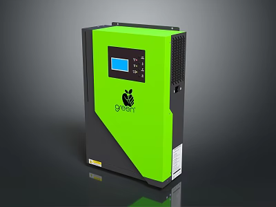 Green And Black Electronic Device With Digital Display And Green Logo Design 3d model