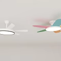 Modern Ceiling Fans With Lights White And Colorful Blades For Home Interior