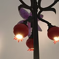 Decorative 4 Meters High Outdoor Landscape Lights with Pomegranate Renzi Flowers