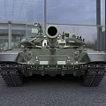 Military Armored Tank With Cannon Turret And Tracked Wheels In Modern Design