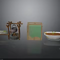 Miniature Scene Components With Wooden Frame Hanging Pot Green Cloth Box Seedling Pot And Sprinkler