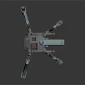 Mechanical Spider Robot Character With Multi Legged Body Red Eye And Armored Structure
