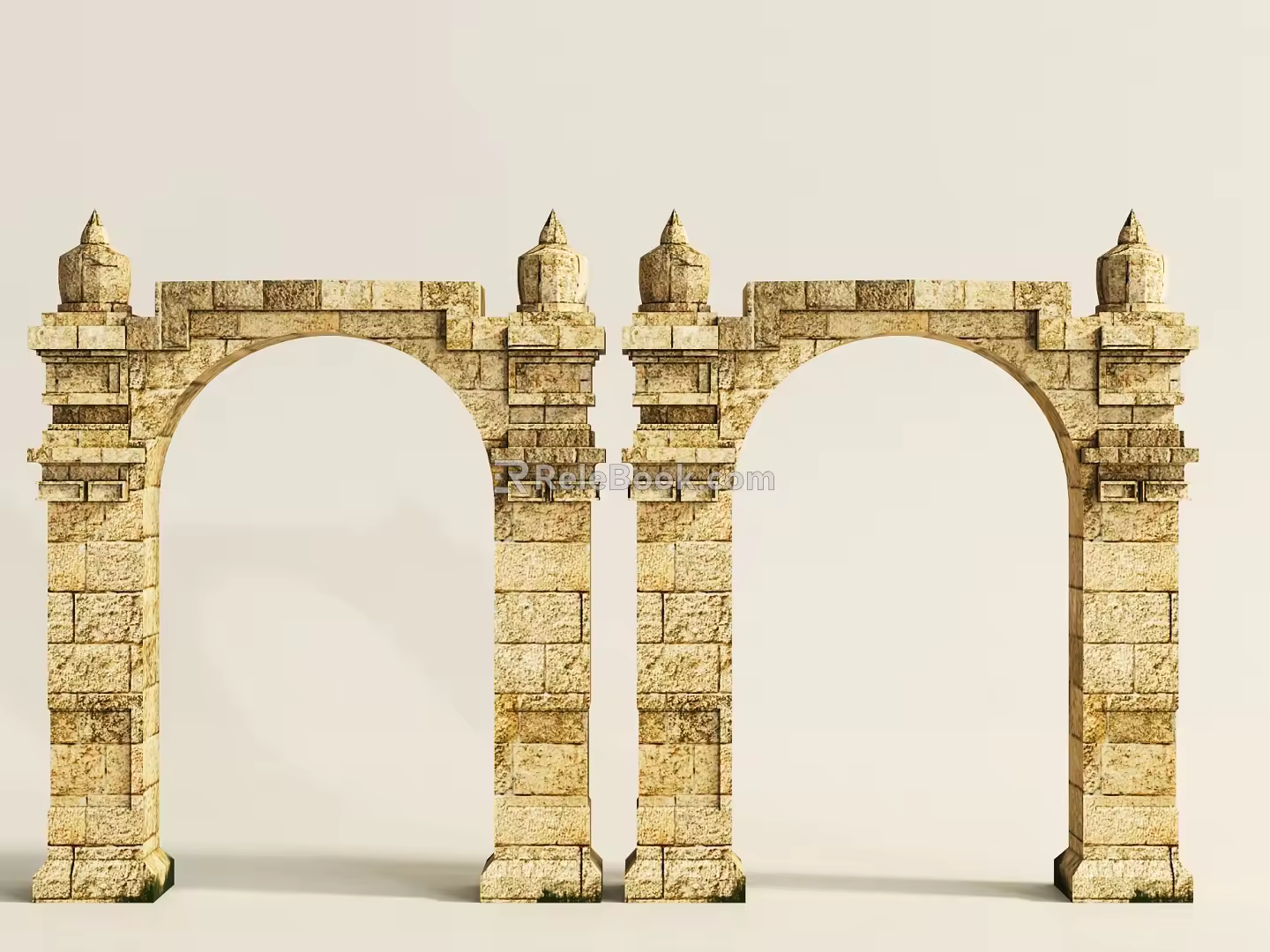 European landscape door opening building components 3d model