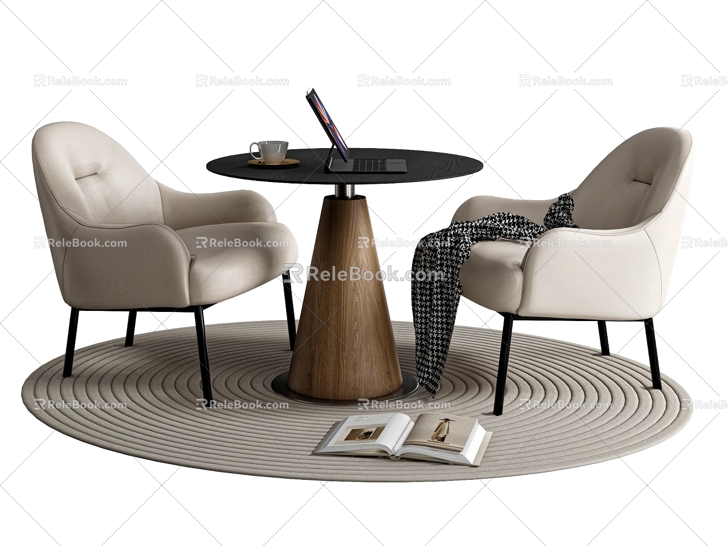 Modern leisure table and chair combination coffee table and chair combination negotiation table and chair combination 3d model