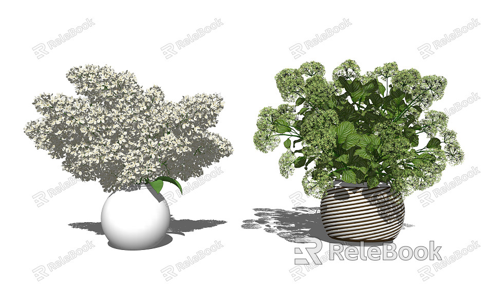 Modern vase floral ornaments combination model