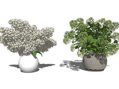 Modern vase floral ornaments combination model