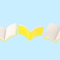 Cartoon book unfolded book 3d model