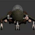Green Military Airplane Toy Model With Machine Guns Clear Canopy And Landing Wheels