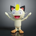 Animated Game Character With Yellow Head Black Ears White Body Open Arms Cheerful Expression