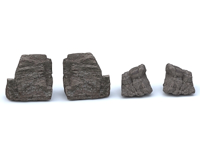 Modern Rock Stone Block Boulder 3d model