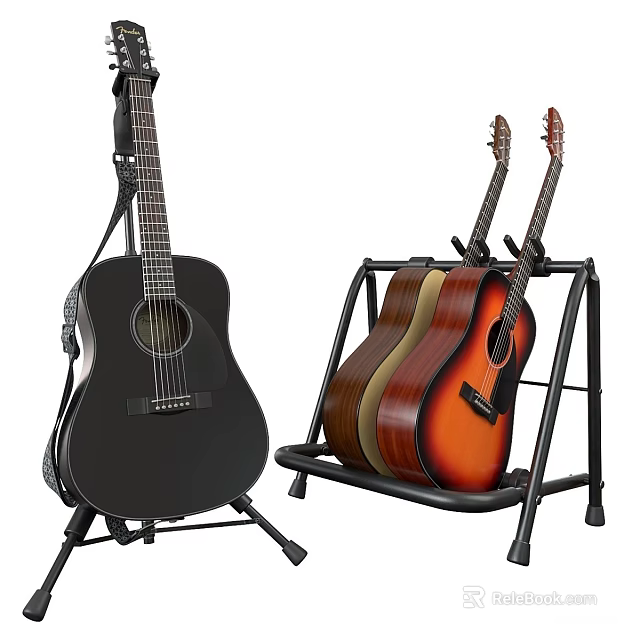 Sturdy Guitar Stand Holder For Acoustic And Electric Guitars Display Storage 3d model 