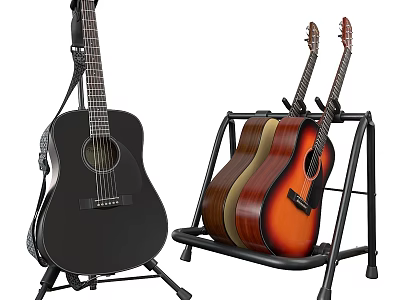 Sturdy Guitar Stand Holder For Acoustic And Electric Guitars Display Storage 3d model