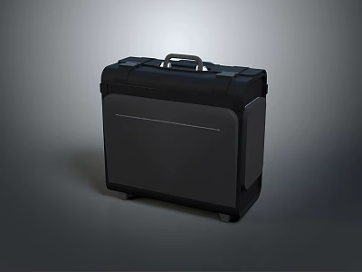 Durable Black Gray Hard Storage Case With Handle And Wheels Design 3d model