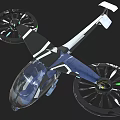 Futuristic Helicopter With Dual Rotors Green Lights Transparent Cockpit And Sleek Design