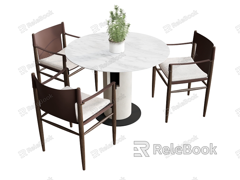 French Dining Table and Chair Casual Table and Chair Dining Chair Leisure Chair Backrest Chair Coffee Chair Dining Table Round Table Vase model