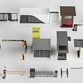 Modern Guard Booths With Various Designs Security Barriers And Access Control 3d model