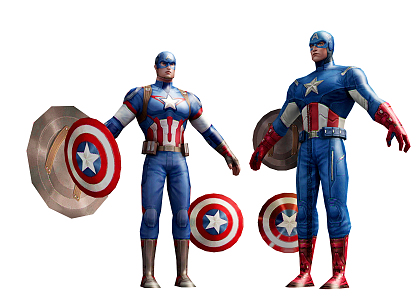 Modern game character Captain America 3d model