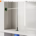 Modern Minimalist Floor Lamp With Black Pole Green Base And White Light Strip