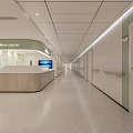 Clean Modern Hospital Outpatient Clinic Interior With Nurse Station Corridor And Reception Desk
