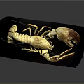 Golden Brown Lobster With Large Claws On Black Slate Surface